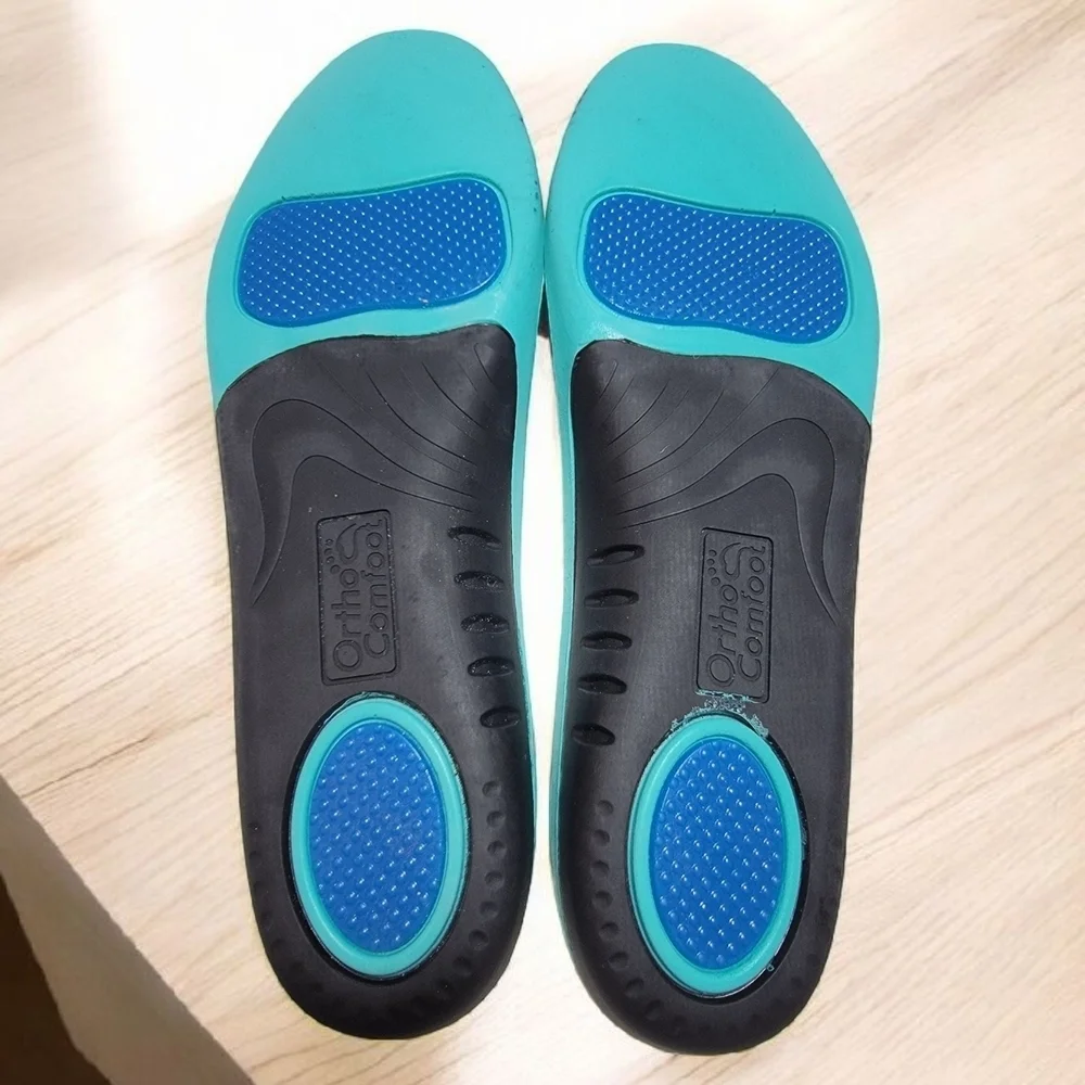 Comfoot Mens size 12 Blue/Gold Slip-On Loafers for Treating Planter Fasciitis